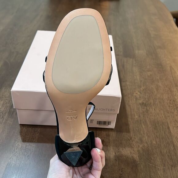 AD & Daughters Celina Black Suede Ankle Strap Heels 4” Elegant Sandals Sz 10 NIB - Picture 6 of 6